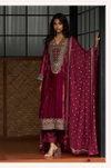 Qealiz By Aiqa Viscose Velvet Handwork Designer Salwar Kameez Wholesale In India